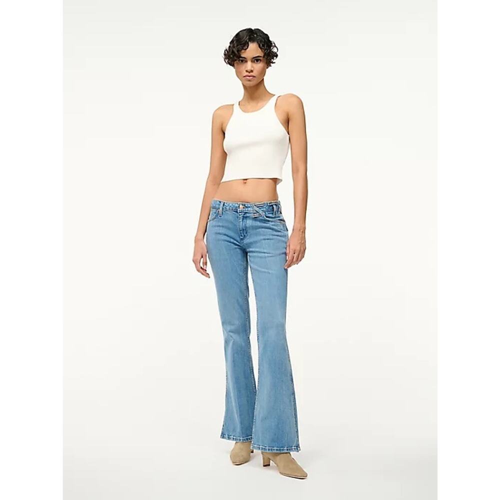 STAUD X WRANGLER The Bikini Jean Flared Mid Blue Size 26